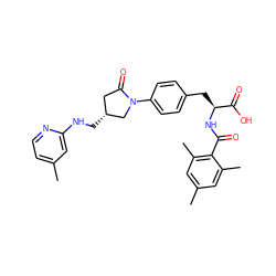 Cc1ccnc(NC[C@@H]2CC(=O)N(c3ccc(C[C@H](NC(=O)c4c(C)cc(C)cc4C)C(=O)O)cc3)C2)c1 ZINC000043171696