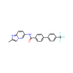 Cc1cn2cc(NC(=O)c3ccc(-c4ccc(C(F)(F)F)cc4)cc3)ccc2n1 ZINC000043021480