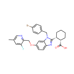 Cc1cnc(COc2ccc3nc([C@@H]4CCCC[C@@H]4C(=O)O)n(Cc4ccc(Br)cc4)c3c2)c(F)c1 ZINC000226012895