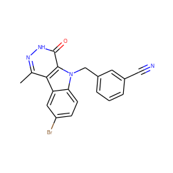 Cc1n[nH]c(=O)c2c1c1cc(Br)ccc1n2Cc1cccc(C#N)c1 ZINC000084739461