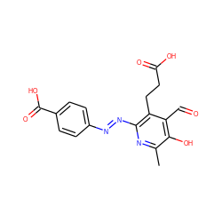 Cc1nc(/N=N/c2ccc(C(=O)O)cc2)c(CCC(=O)O)c(C=O)c1O ZINC000096258387