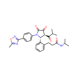 Cc1nc(-c2ccc(N3C(=O)C(=O)[C@@H](C(=O)C(C)C)[C@@H]3c3ccccc3CCC(=O)NC(C)C)cc2)no1 ZINC000169696760