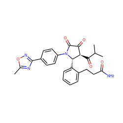 Cc1nc(-c2ccc(N3C(=O)C(=O)[C@@H](C(=O)C(C)C)[C@@H]3c3ccccc3CCC(N)=O)cc2)no1 ZINC000169696752