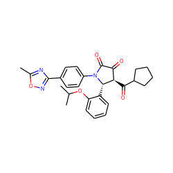 Cc1nc(-c2ccc(N3C(=O)C(=O)[C@@H](C(=O)C4CCCC4)[C@@H]3c3ccccc3OC(C)C)cc2)no1 ZINC000169696485