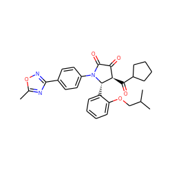Cc1nc(-c2ccc(N3C(=O)C(=O)[C@@H](C(=O)C4CCCC4)[C@@H]3c3ccccc3OCC(C)C)cc2)no1 ZINC000169696489