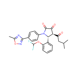 Cc1nc(-c2ccc(N3C(=O)C(=O)[C@@H](C(=O)CC(C)C)[C@@H]3c3ccccc3OC(F)F)cc2)no1 ZINC000169695777