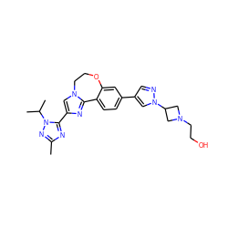 Cc1nc(-c2cn3c(n2)-c2ccc(-c4cnn(C5CN(CCO)C5)c4)cc2OCC3)n(C(C)C)n1 ZINC000096270819