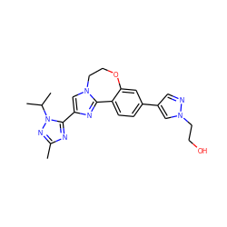 Cc1nc(-c2cn3c(n2)-c2ccc(-c4cnn(CCO)c4)cc2OCC3)n(C(C)C)n1 ZINC000068267050