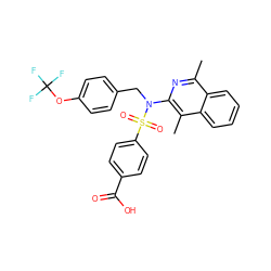 Cc1nc(N(Cc2ccc(OC(F)(F)F)cc2)S(=O)(=O)c2ccc(C(=O)O)cc2)c(C)c2ccccc12 ZINC000203666939