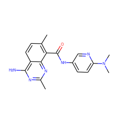 Cc1nc(N)c2ccc(C)c(C(=O)Nc3ccc(N(C)C)nc3)c2n1 ZINC000066078802