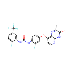Cc1nc2c(Oc3ccc(NC(=O)Nc4cc(C(F)(F)F)ccc4F)c(F)c3)ccnc2[nH]c1=O ZINC000058609318