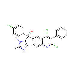 Cc1ncc([C@@](O)(c2ccc(Cl)cc2)c2ccc3nc(Cl)c(-c4ccccc4)c(Cl)c3c2)n1C ZINC000219689101