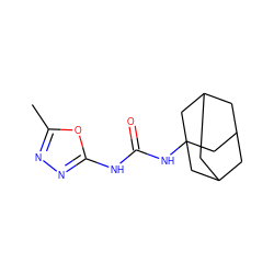Cc1nnc(NC(=O)NC23CC4CC(CC(C4)C2)C3)o1 ZINC000096271174