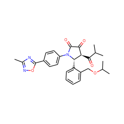Cc1noc(-c2ccc(N3C(=O)C(=O)[C@@H](C(=O)C(C)C)[C@@H]3c3ccccc3COC(C)C)cc2)n1 ZINC000169696607