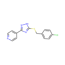 Clc1ccc(CSc2nc(-c3ccncc3)n[nH]2)cc1 ZINC000005996938