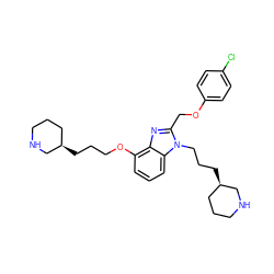 Clc1ccc(OCc2nc3c(OCCC[C@@H]4CCCNC4)cccc3n2CCC[C@@H]2CCCNC2)cc1 ZINC000013780314