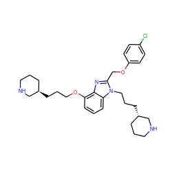 Clc1ccc(OCc2nc3c(OCCC[C@@H]4CCCNC4)cccc3n2CCC[C@H]2CCCNC2)cc1 ZINC000013780316