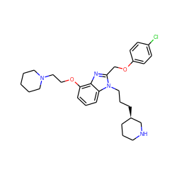 Clc1ccc(OCc2nc3c(OCCN4CCCCC4)cccc3n2CCC[C@@H]2CCCNC2)cc1 ZINC000013780298