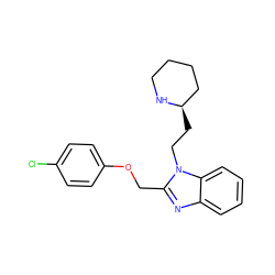 Clc1ccc(OCc2nc3ccccc3n2CC[C@@H]2CCCCN2)cc1 ZINC000013780280