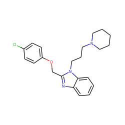 Clc1ccc(OCc2nc3ccccc3n2CCCN2CCCCC2)cc1 ZINC000013780279