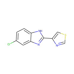 Clc1ccc2[nH]c(-c3cscn3)nc2c1 ZINC000013679487