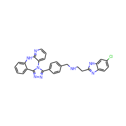 Clc1ccc2nc(CCNCc3ccc(-c4nnc5n4-c4cccnc4Nc4ccccc4-5)cc3)[nH]c2c1 ZINC000096174138