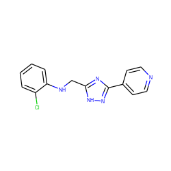 Clc1ccccc1NCc1nc(-c2ccncc2)n[nH]1 ZINC000219034813