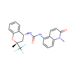 Cn1c(=O)ccc2c(NC(=O)N[C@@H]3C[C@](C)(C(F)(F)F)Oc4ccccc43)cccc21 ZINC000143503863