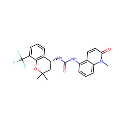 Cn1c(=O)ccc2c(NC(=O)N[C@@H]3CC(C)(C)Oc4c3cccc4C(F)(F)F)cccc21 ZINC000145714356