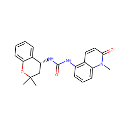 Cn1c(=O)ccc2c(NC(=O)N[C@@H]3CC(C)(C)Oc4ccccc43)cccc21 ZINC000143494247