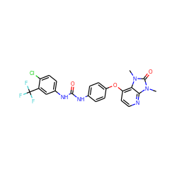Cn1c(=O)n(C)c2c(Oc3ccc(NC(=O)Nc4ccc(Cl)c(C(F)(F)F)c4)cc3)ccnc21 ZINC000040423705