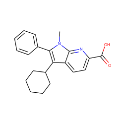 Cn1c(-c2ccccc2)c(C2CCCCC2)c2ccc(C(=O)O)nc21 ZINC000003612299