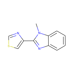 Cn1c(-c2cscn2)nc2ccccc21 ZINC000013679471