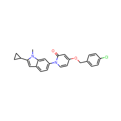 Cn1c(C2CC2)cc2ccc(-n3ccc(OCc4ccc(Cl)cc4)cc3=O)cc21 ZINC000653717439