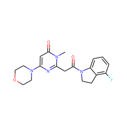 Cn1c(CC(=O)N2CCc3c(F)cccc32)nc(N2CCOCC2)cc1=O ZINC000115072476