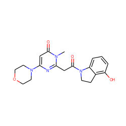 Cn1c(CC(=O)N2CCc3c(O)cccc32)nc(N2CCOCC2)cc1=O ZINC000115072532