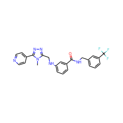 Cn1c(CNc2cccc(C(=O)NCc3cccc(C(F)(F)F)c3)c2)nnc1-c1ccncc1 ZINC001772600283