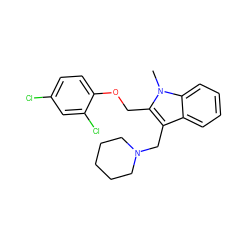 Cn1c(COc2ccc(Cl)cc2Cl)c(CN2CCCCC2)c2ccccc21 ZINC000013766327