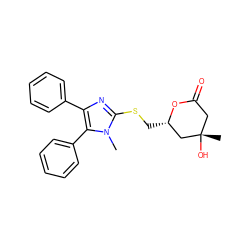 Cn1c(SC[C@H]2C[C@@](C)(O)CC(=O)O2)nc(-c2ccccc2)c1-c1ccccc1 ZINC000027438246