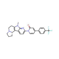 Cn1c2c(c3ccc(-n4ccc(-c5ccc(C(F)(F)F)cc5)cc4=O)nc31)[C@@H]1CCCN1CC2 ZINC000113191376