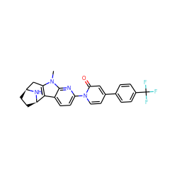 Cn1c2c(c3ccc(-n4ccc(-c5ccc(C(F)(F)F)cc5)cc4=O)nc31)[C@H]1CC[C@@H](C2)N1 ZINC000113222544