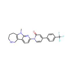 Cn1c2c(c3ccc(-n4ccc(-c5ccc(C(F)(F)F)cc5)cc4=O)nc31)CNCCC2 ZINC000115012783