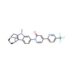Cn1c2c(c3ccc(-n4ccc(-c5ccc(C(F)(F)F)cn5)cc4=O)cc31)[C@H]1CC[C@@H](C2)N1 ZINC000113219047