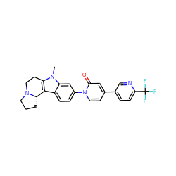 Cn1c2c(c3ccc(-n4ccc(-c5ccc(C(F)(F)F)nc5)cc4=O)cc31)[C@@H]1CCCN1CC2 ZINC000113189430