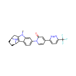 Cn1c2c(c3ccc(-n4ccc(-c5ccc(C(F)(F)F)nn5)cc4=O)cc31)[C@H]1CC[C@@H](C2)N1 ZINC000113218764
