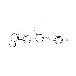 Cn1c2c(c3ccc(-n4ccc(OCc5ccc(Cl)cc5F)cc4=O)nc31)[C@@H]1CCCN1CC2 ZINC000113109266