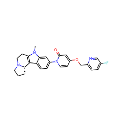 Cn1c2c(c3ccc(-n4ccc(OCc5ccc(F)cn5)cc4=O)cc31)[C@@H]1CCCN1CC2 ZINC000113109768