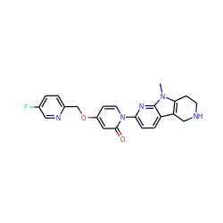 Cn1c2c(c3ccc(-n4ccc(OCc5ccc(F)cn5)cc4=O)nc31)CNCC2 ZINC000168697486