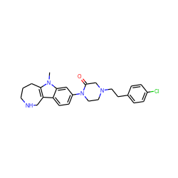 Cn1c2c(c3ccc(N4CCN(CCc5ccc(Cl)cc5)CC4=O)cc31)CNCCC2 ZINC000068248168