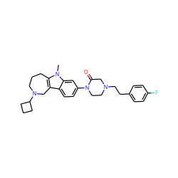 Cn1c2c(c3ccc(N4CCN(CCc5ccc(F)cc5)CC4=O)cc31)CN(C1CCC1)CCC2 ZINC000115010905
